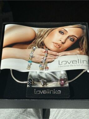 Lovelinks Bead Charm Bracelet - Silver with 3 charms